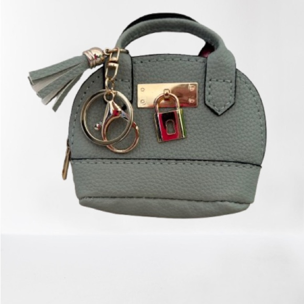 Mini Handbag Keychain-Air Pod Holder- Sage Green